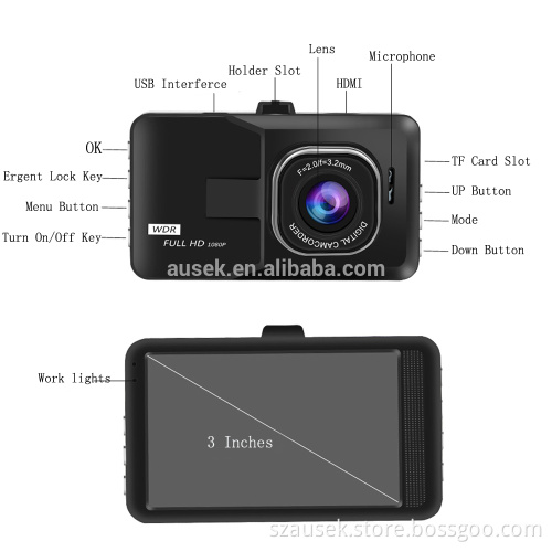 2017 New design 3.0 Inch hidden camera in car mirror with G-Sensor ,Montion Detectioncar car dashboard camera for car recorder